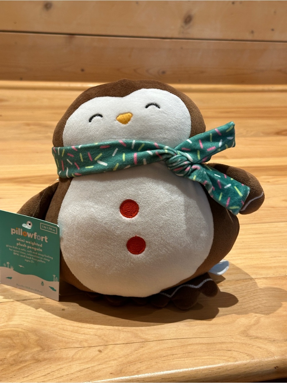 Pillowfort Mini Weighted Plush Penguin 9" NWT